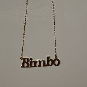 Peachfuzz Bimbo Gold Namplate Necklace (Original Box included)
